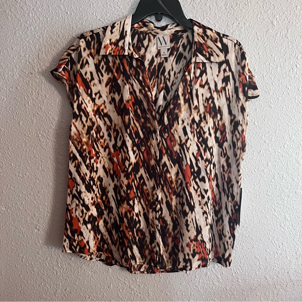Worthington Multicolor Abstract Blouse